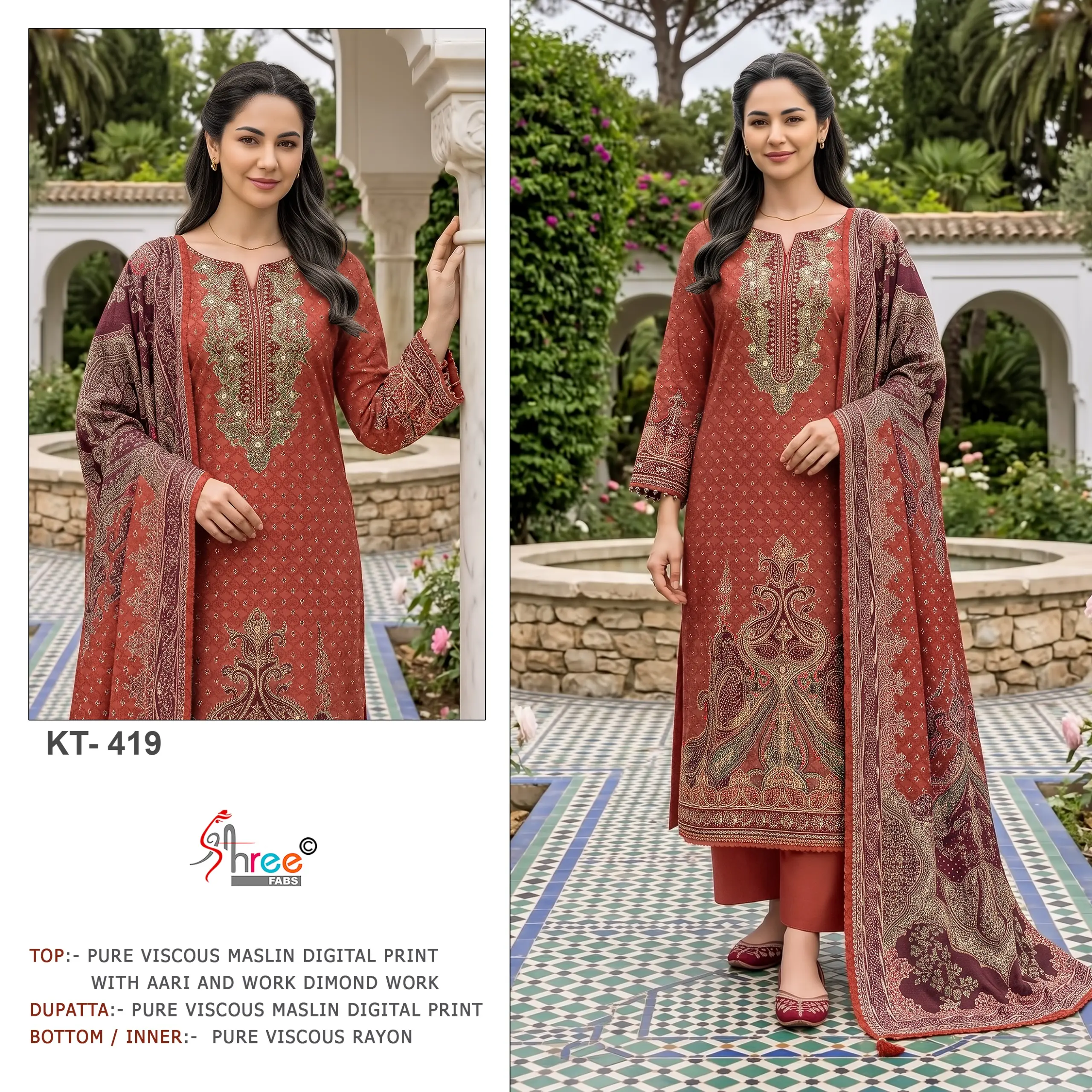 Shree Fabs KT-419 Muslin Suits WITH OPEN IMAGES