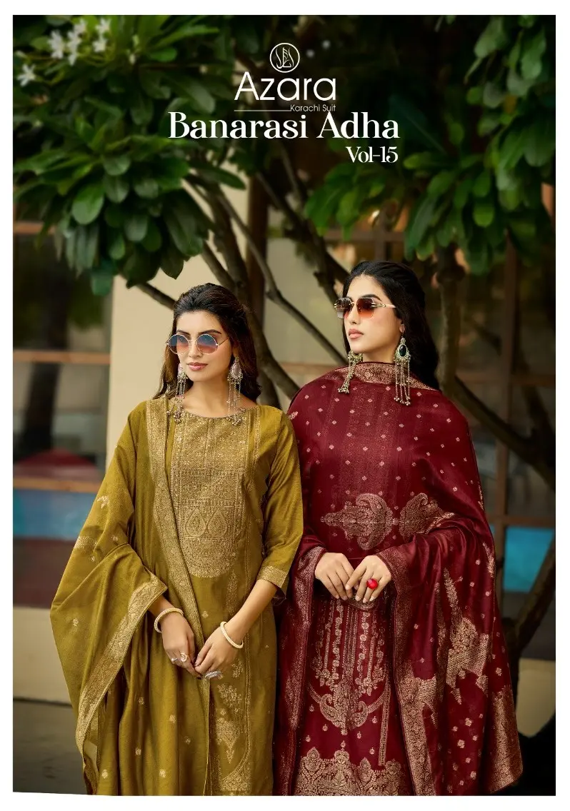 Azara Banarasi Adha Vol 15 Cotton Jacquard Suits