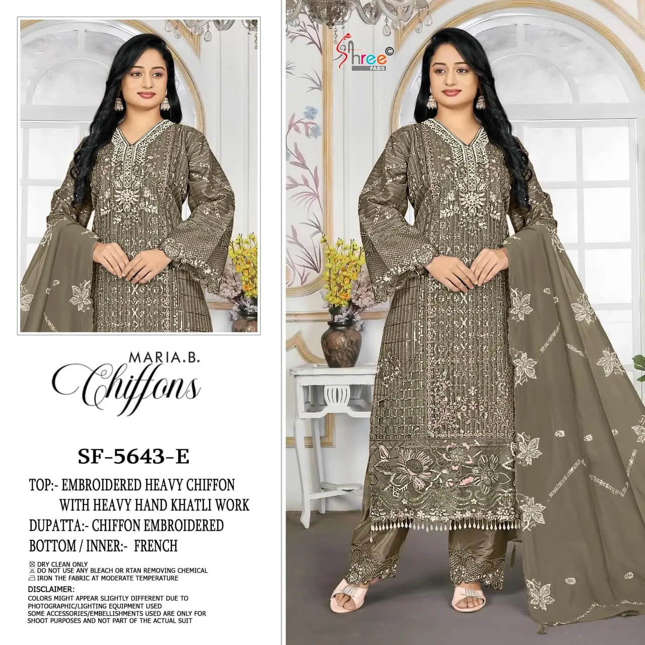 Shree Fabs SF-5643 Fancy Chiffon Hand Khatli Suits WITH OPEN IMAGES