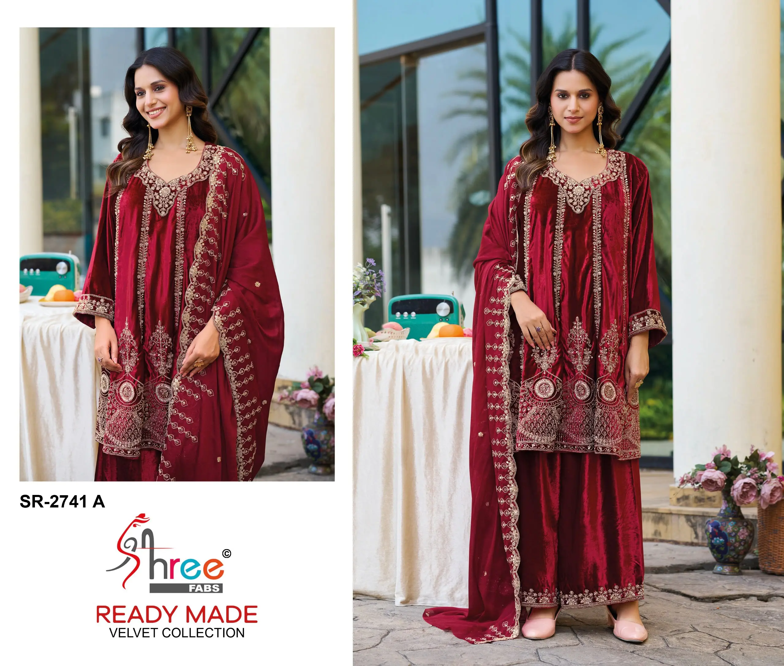 Shree Fabs Paplon SR-2741 Ready Made Velvet Suits
