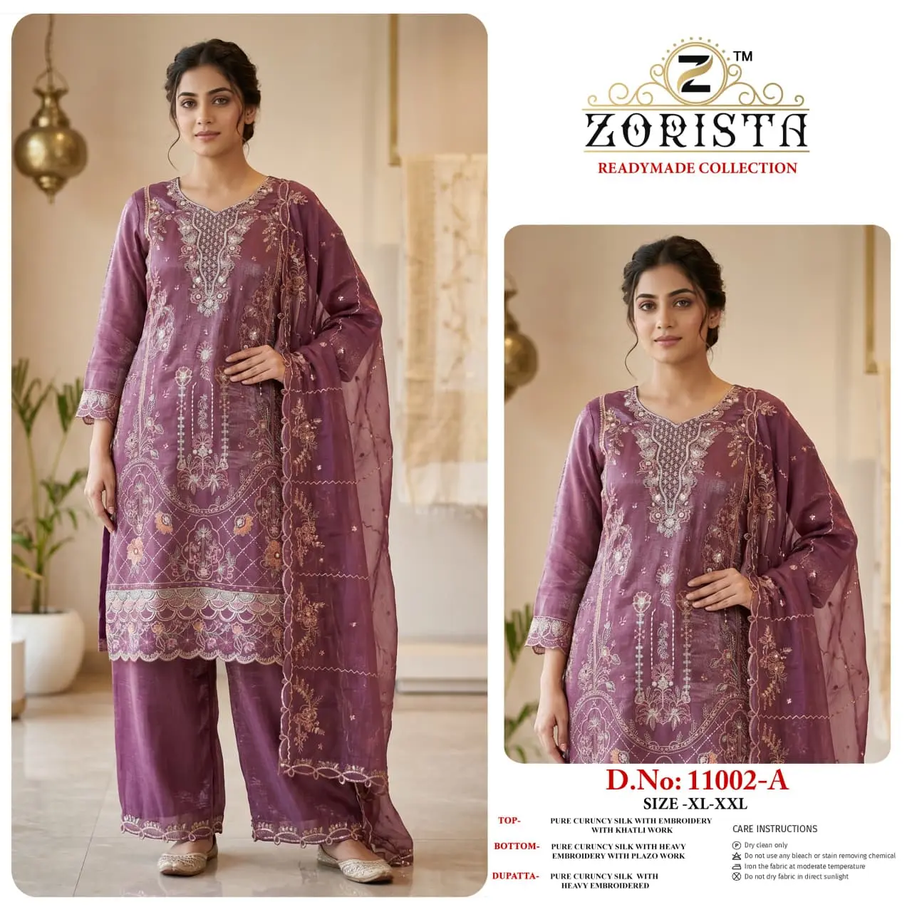 Zorista 11002 Readymade Currency Silk Palazzo Suits