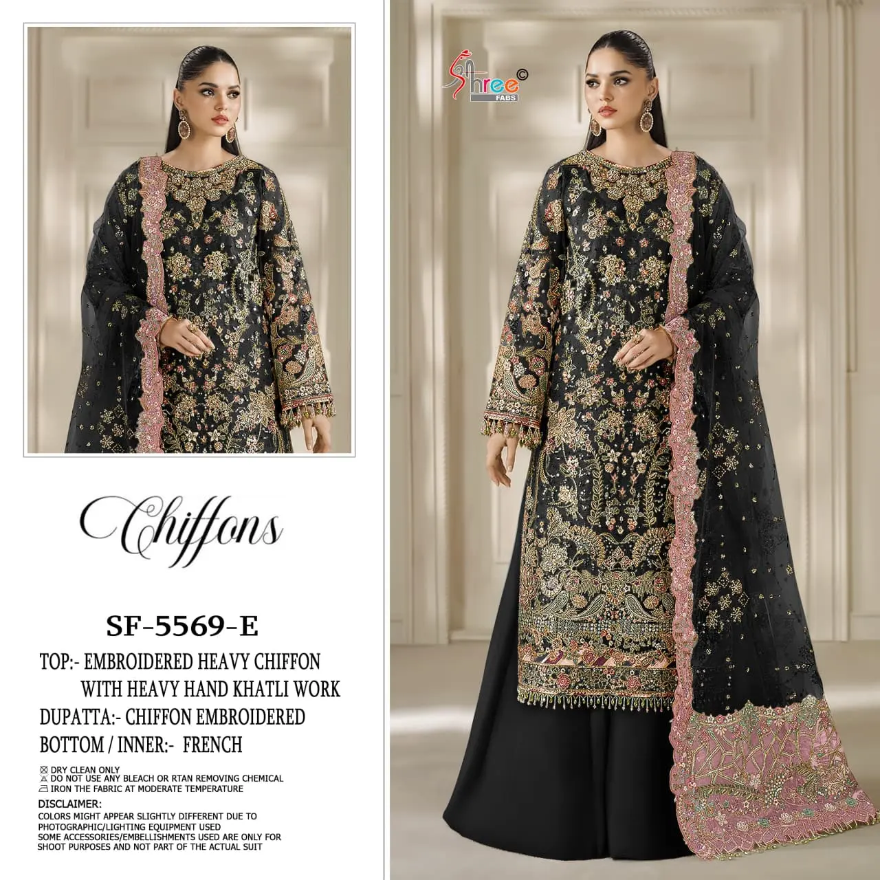 Shree Fabs SF-5569 Chiffon Hand Khatli Cut Work Suits