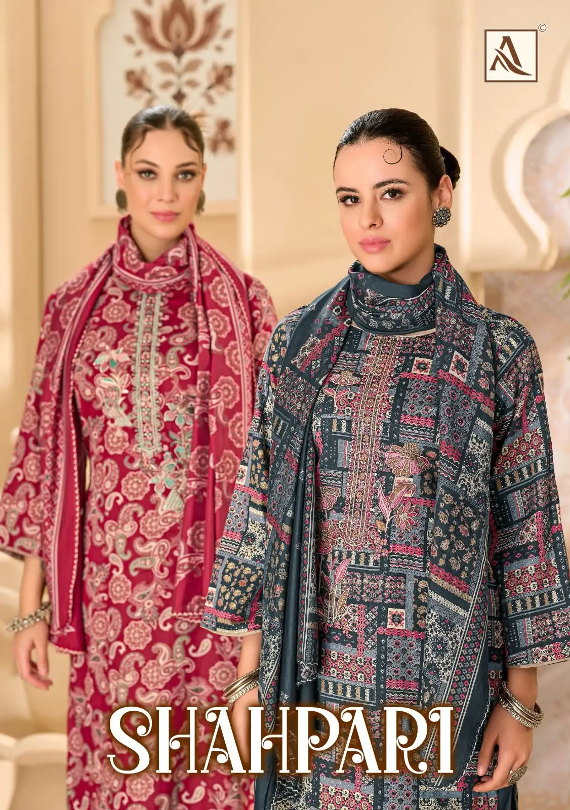 Alok Suit Shahpari Zam Printed Unstitched Suits