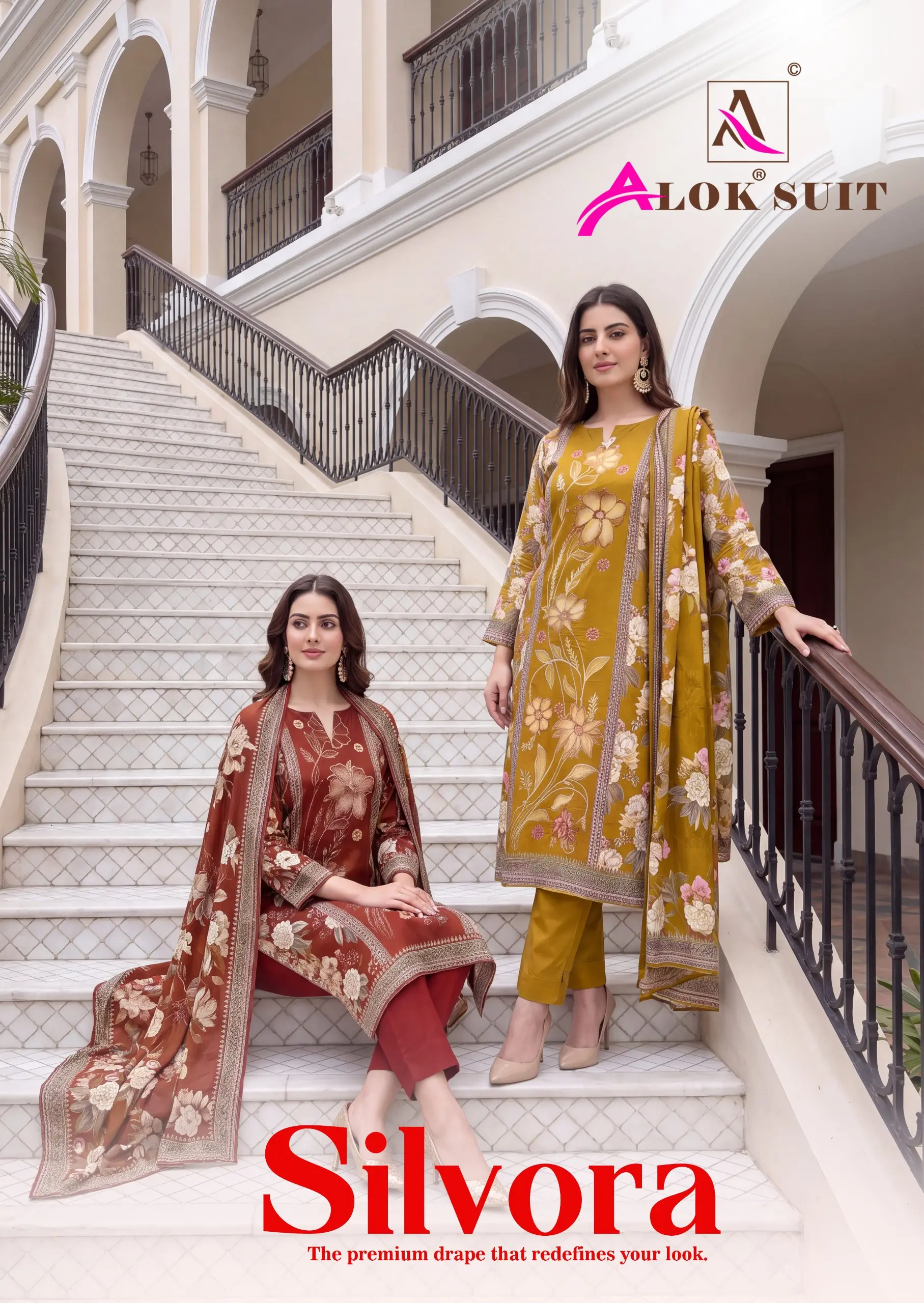 Alok Suit Silvora Viscose Maslin Unstitched Suits