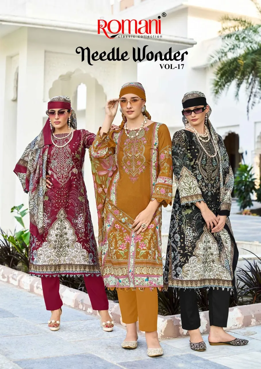 Romani Needle Wonder Vol 17 Embroidered Cotton Suits