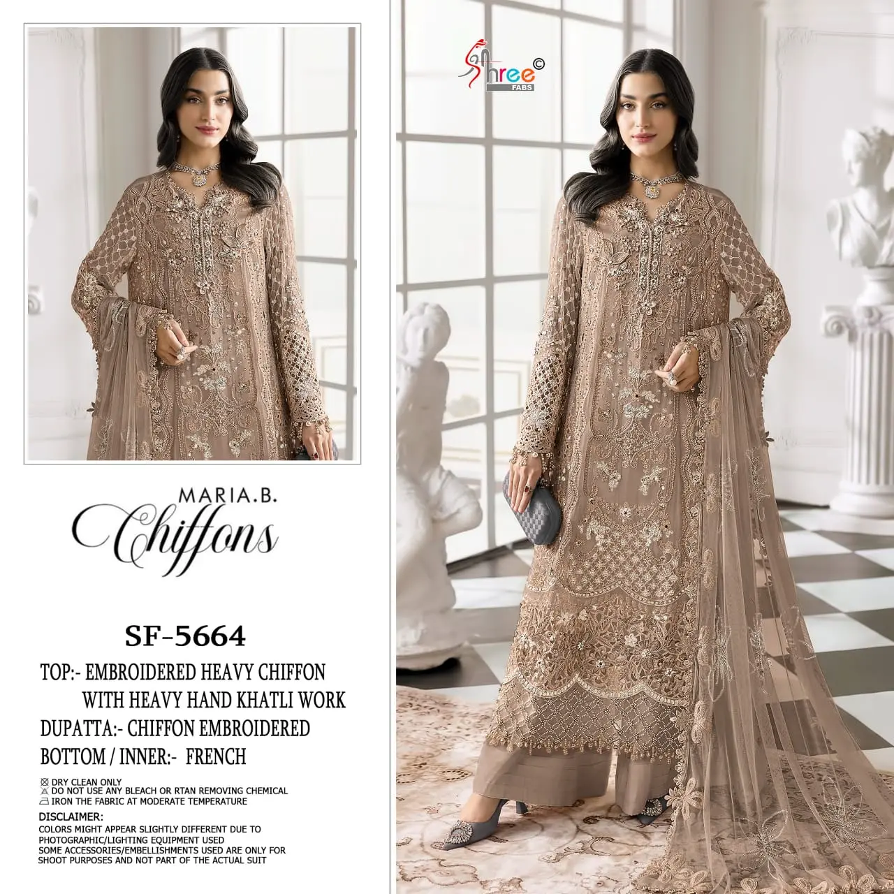Shree Fabs SF-5664 Chiffon Hand Khatli Suits With Open Images