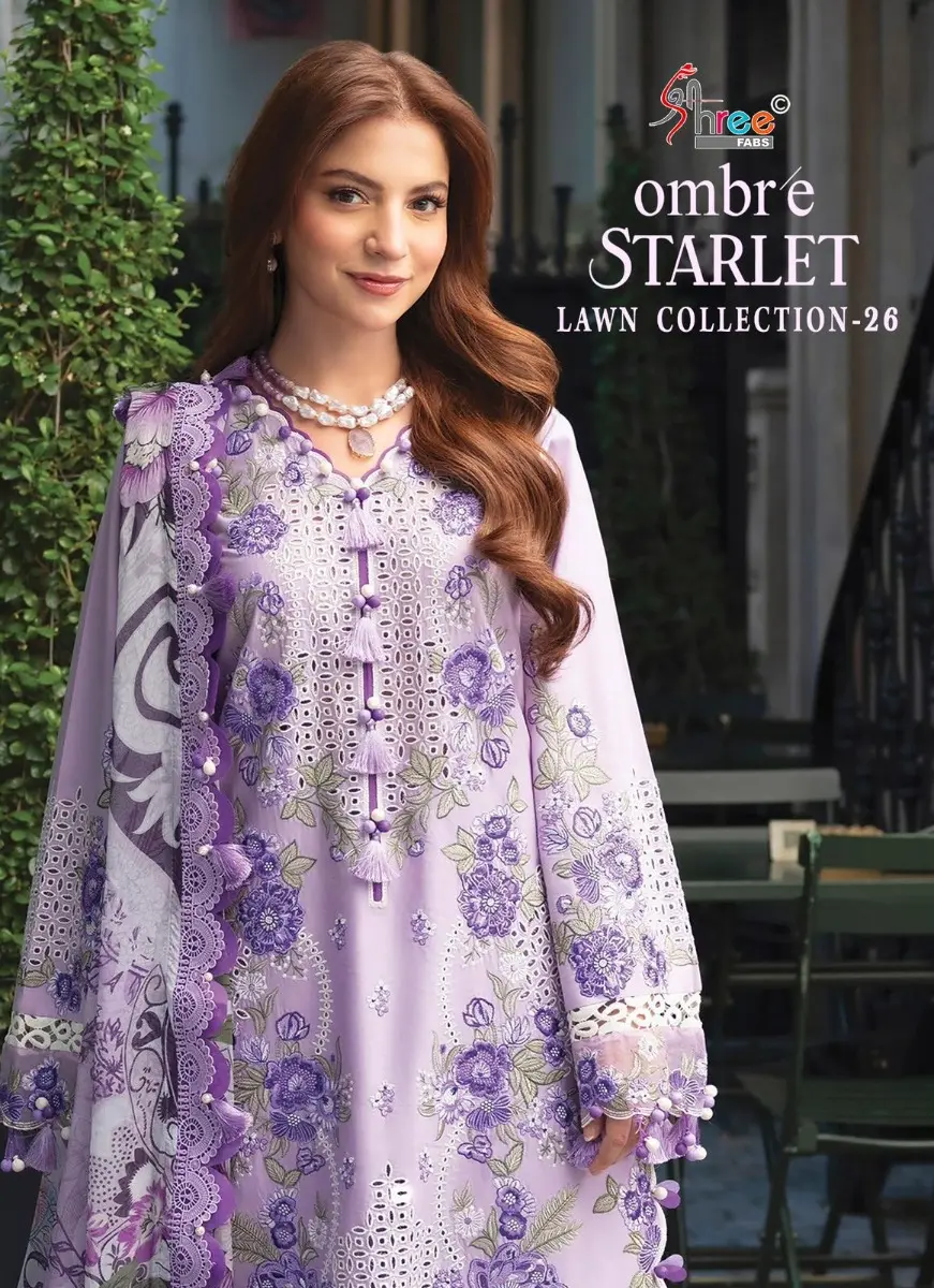 SHREE FABS OMBRE STARLET LAWN COLLECTION 26 COTTON DUPATTA