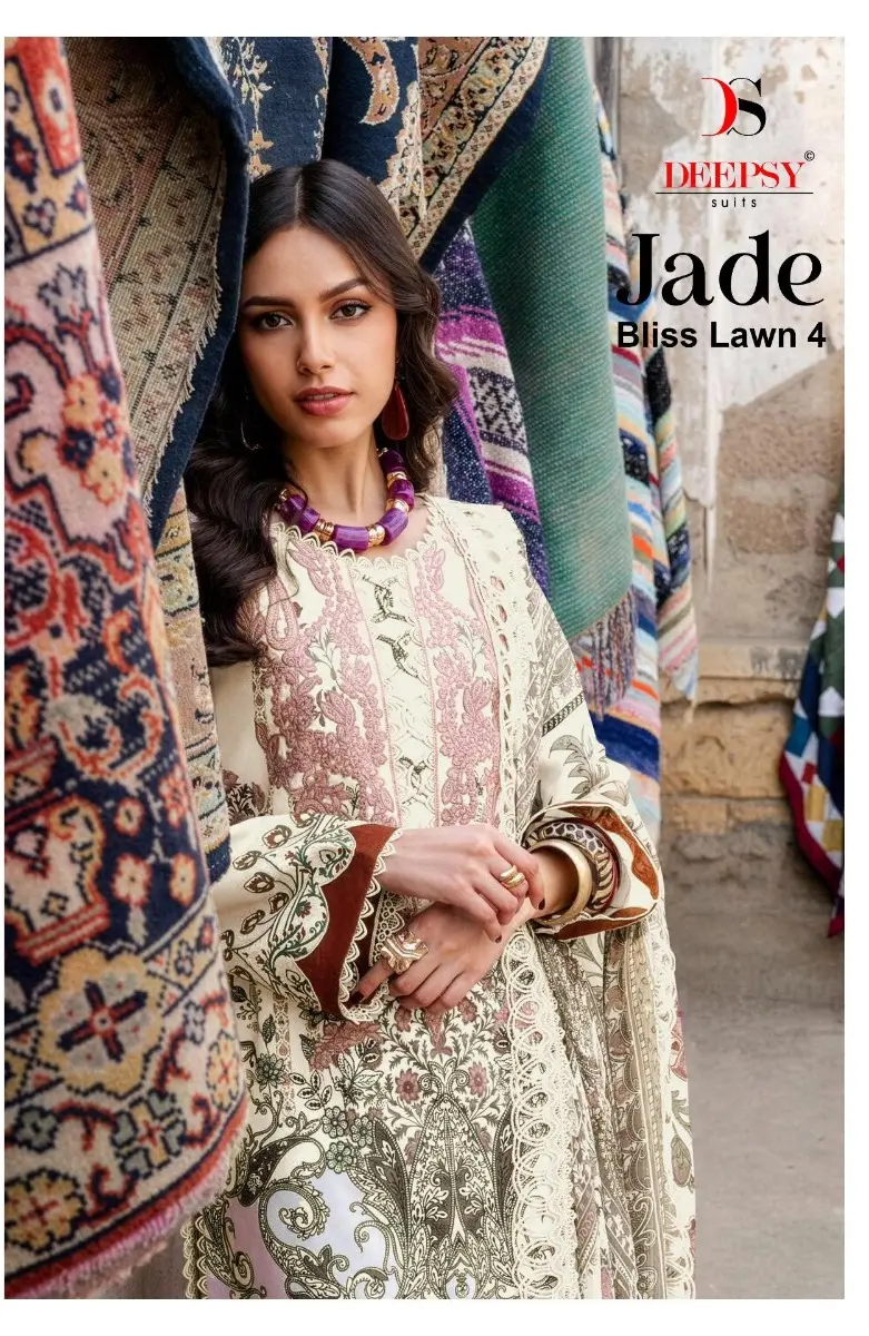 DEEPSY SUITS JADE BLISS LAWN 25 4 COTTON DUPATTA