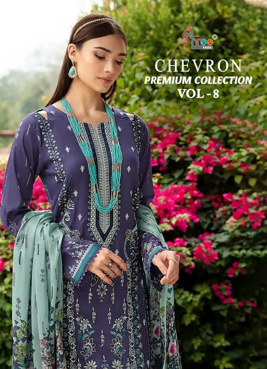 SHREE FABS Chevron Premium vol 8 Chiffon Dupatta with open images