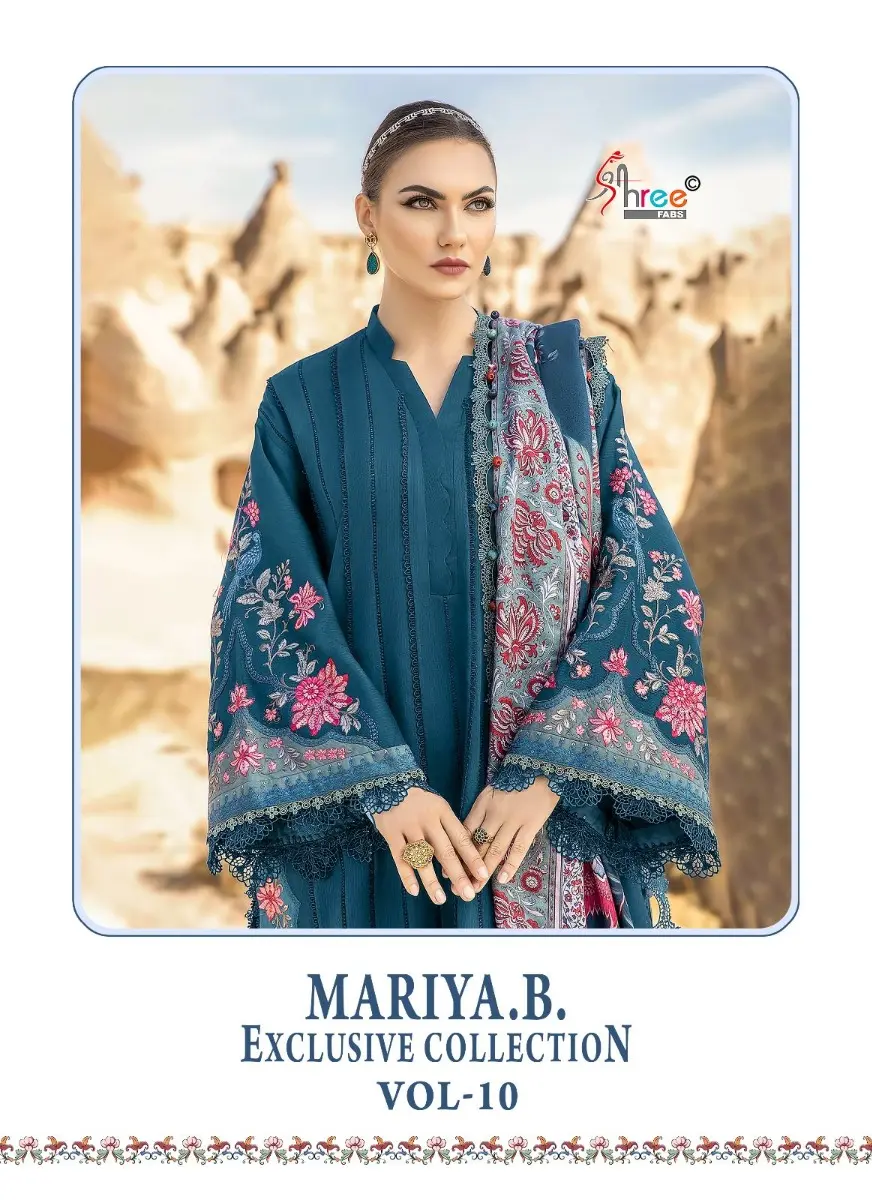 SHREE FABS MARIA B EXCLUSIVE COLLECTION VOL 10 Cotton Dupatta with open images