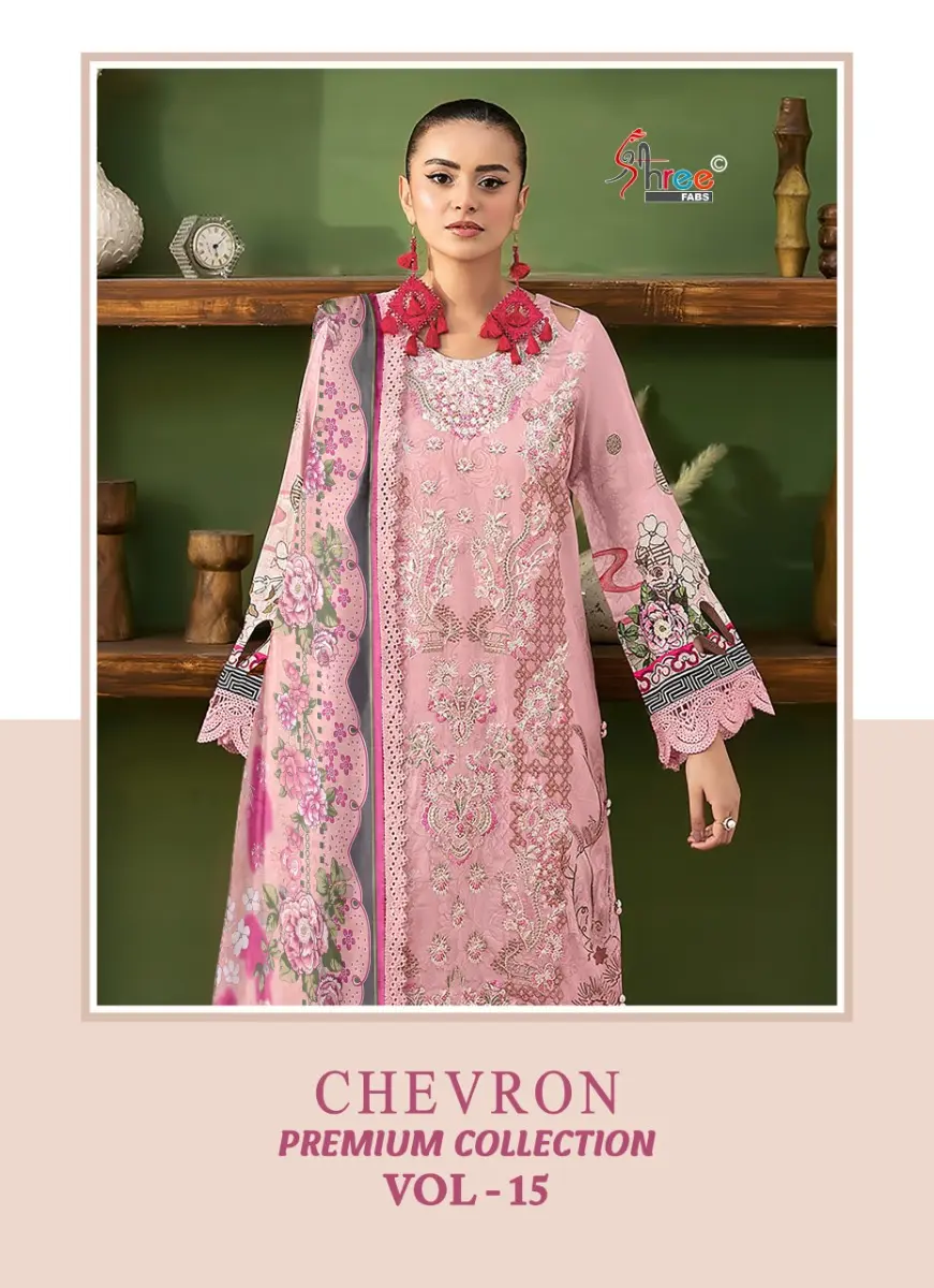 SHREE FABS CHEVRON PREMIUM COLLECTION VOL 15 COTTON DUPATTA