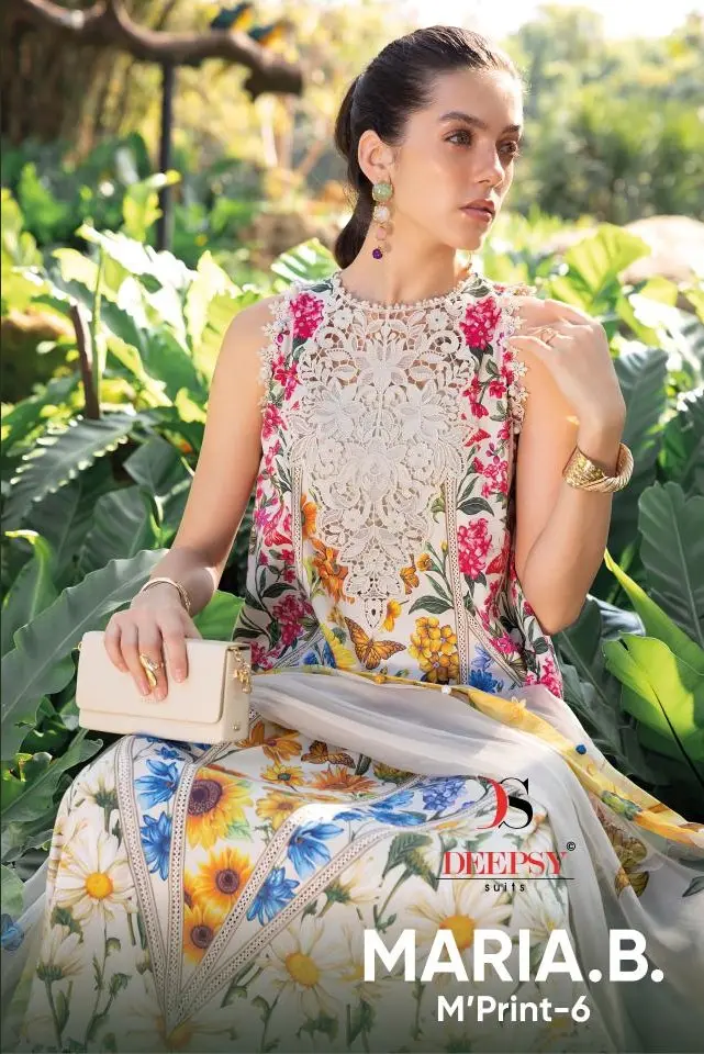 DEEPSY SUITS MARIA B MPRINT 6 COTTON DUPATTA