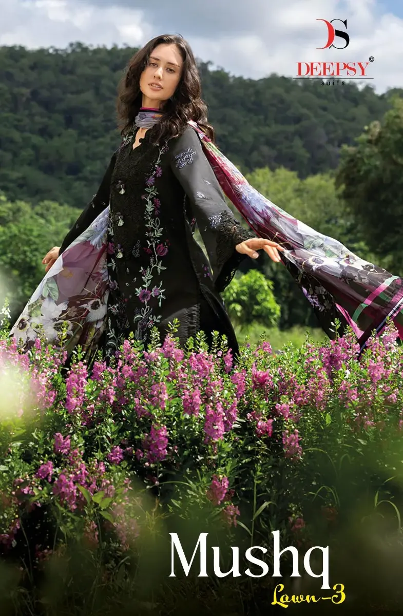 DEEPSY SUITS MUSHQ LAWN 3 COTTON DUPATTA