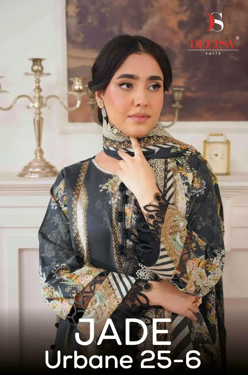 DEEPSY SUITS JADE URBAN LAWN 25 6 CHIFFON DUPATTA WITH OPEN IMAGES