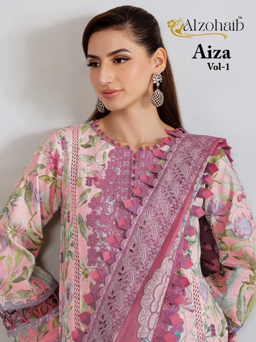ALZOHAIB AIZA VOL 1 COTTON DUPATTA WITH OPEN IMAGES