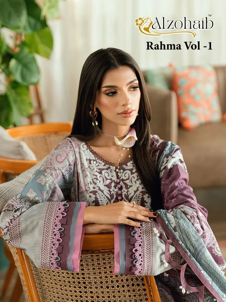 ALZOHAIB RAHMA VOL 1 CHIFFON DUPATTA WITH OPEN IMAGES