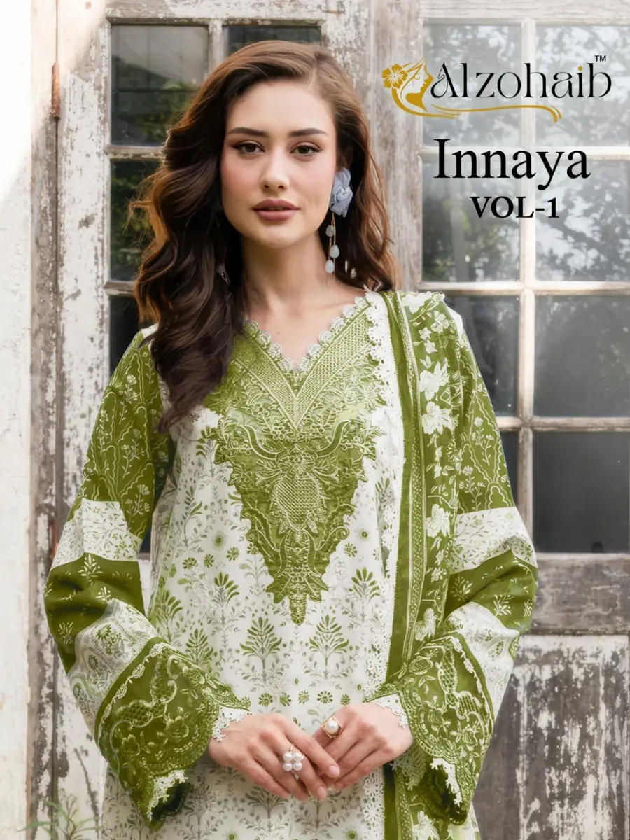 ALZOHAIB INNAYA VOL 1 COTTON DUPATTA WITH OPEN IMAGES