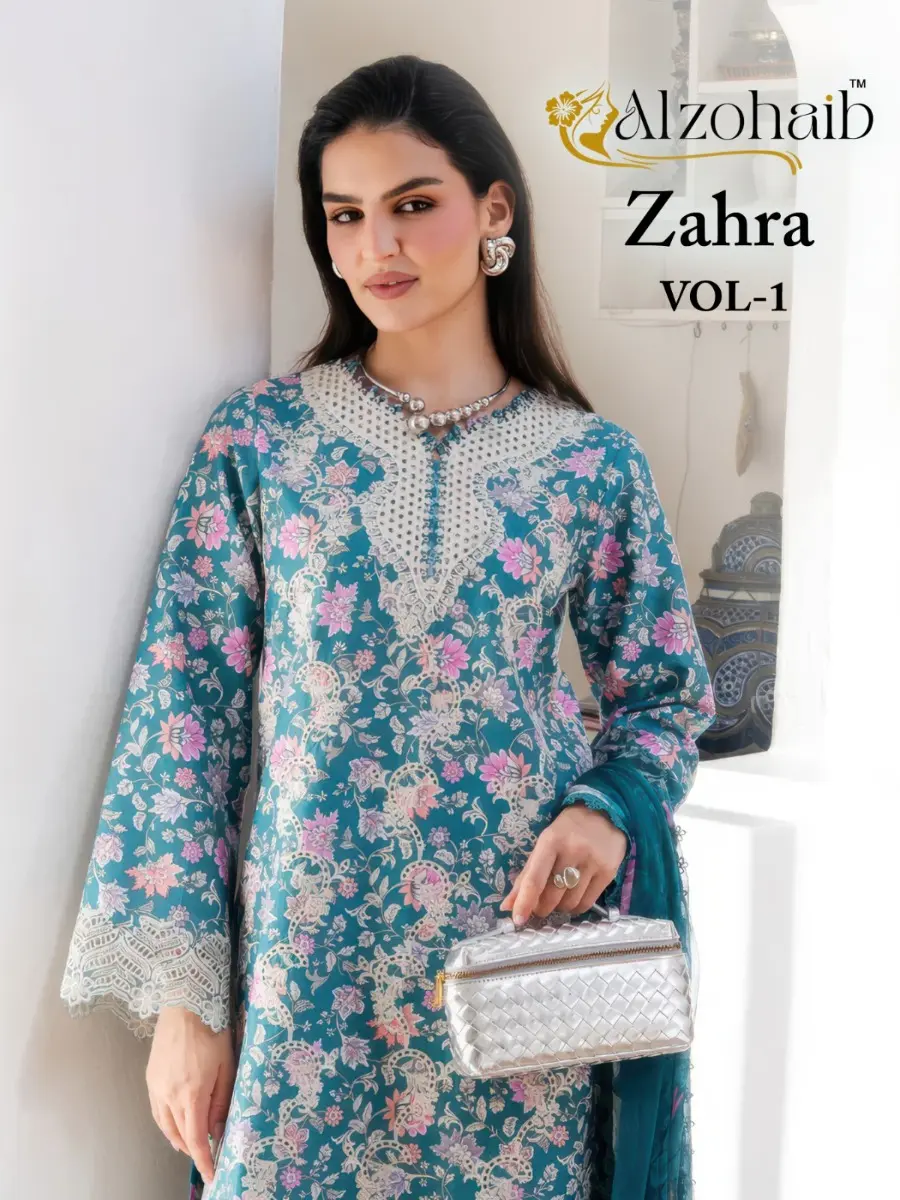 ALZOHAIB ZAHRA VOL 1 COTTON DUPATTA WITH OPEN IMAGES