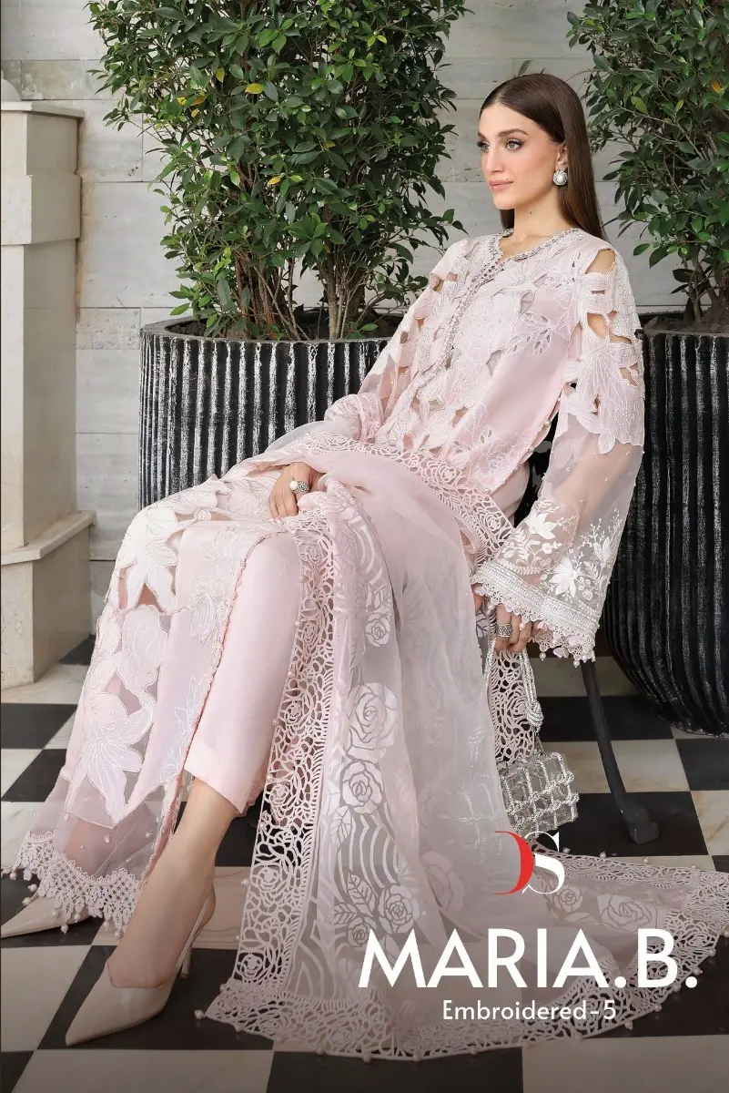 DEEPSY SUITS MARIA B PREMIUM EMBROIDERED 5 CHIFFON DUPATTA