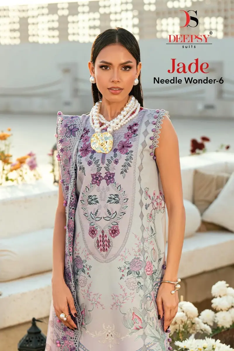 DEEPSY SUITS JADE NEEDLE WONDER 6 COTTON DUPATTA
