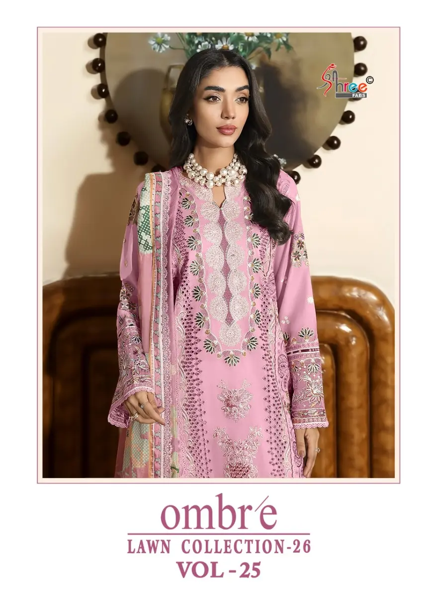 SHREE FABS OMBRE LAWN COLLECTION 26 VOL 25 CHIFFON DUPATTA