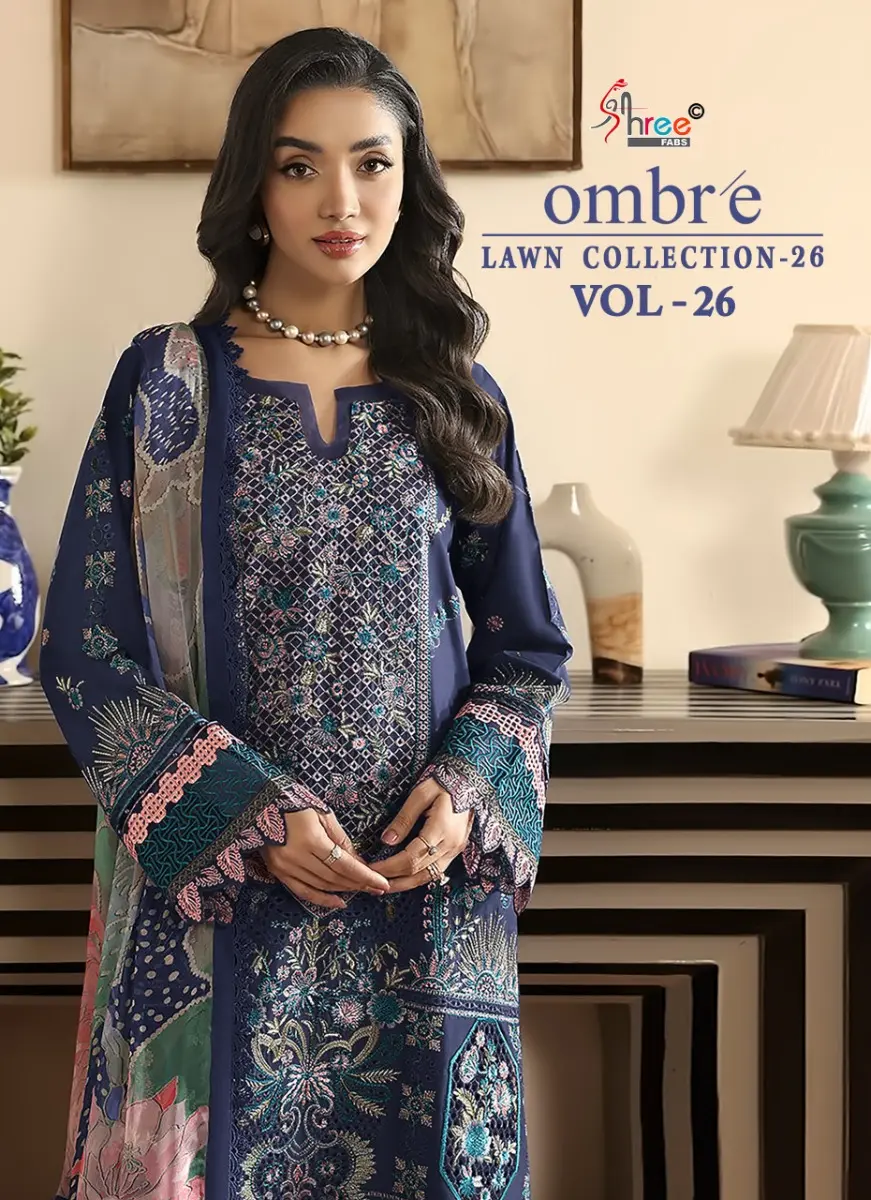 SHREE FABS OMBRE LAWN COLLECTION 26  VOL 26 CHIFFON DUPATTA