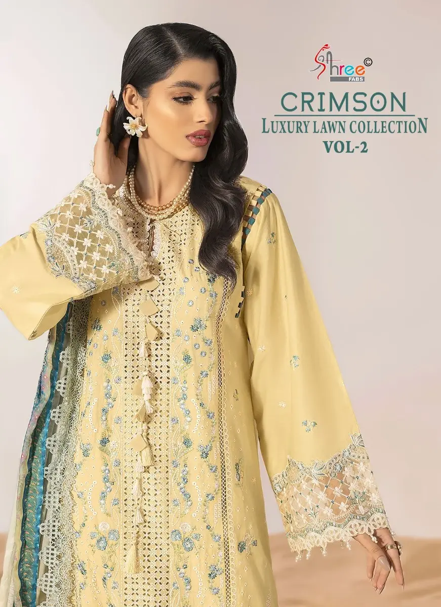 SHREE FABS CRIMSON LUXURY LAWN COLLECTION VOL 2 COTTON DUPATTA