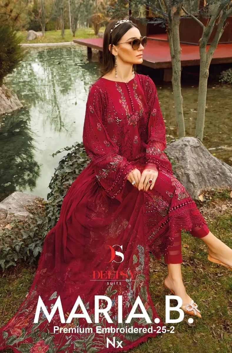 DEEPSY SUITS MARIA B PREMIUM EMBROIDERED 25 2 NX COTTON DUPATTA