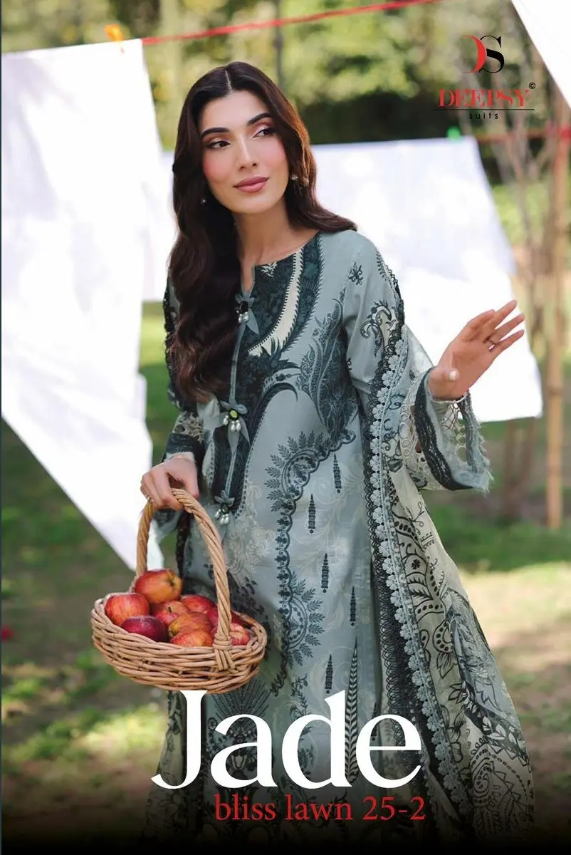 DEEPSY SUITS JADE BLISS LAWN 25 2 CHIFFON DUPATTA