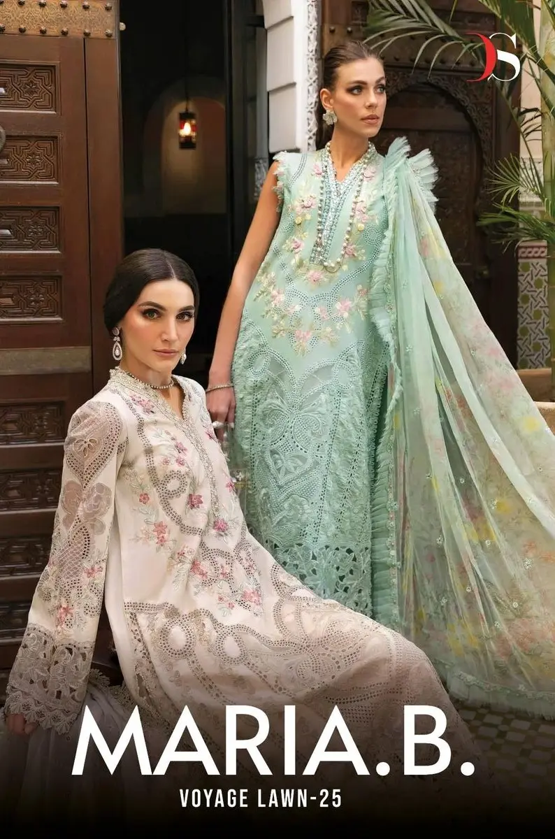 DEEPSY SUITS MARIA B VOYAGE LAWN 25 COTTON DUPATTA with open images