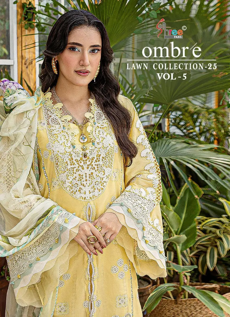 shree fabs OMBRE LAWN COLLECTION 2025 VOL 5 chiffon dupatta