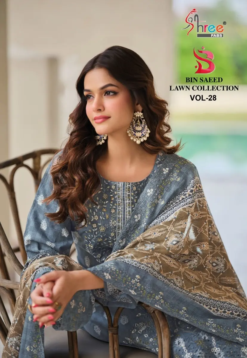 SHREE FABS BIN SAEED LAWN COLLECTION VOL 28 WITH OPEN IMAGES