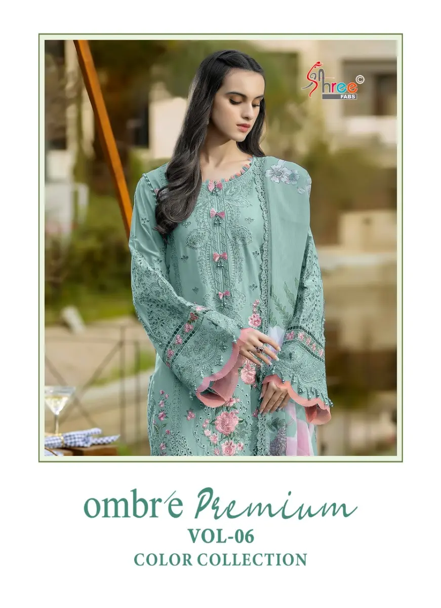 SHREE FABS OMBRE LAWN COLLECTION  VOL 6 COLOUR COLLECTION CHIFFON DUPATTA