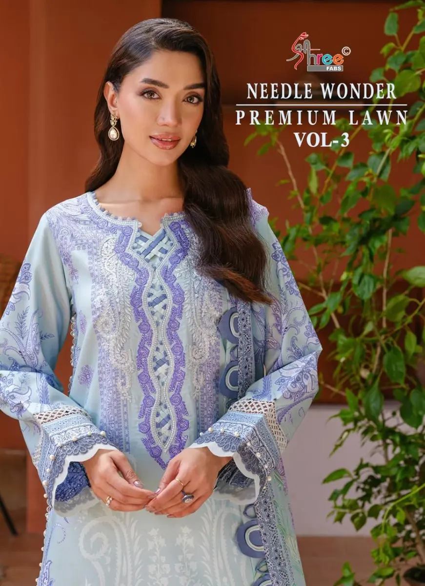 SHREE FABS NEEDLE WONDER PREMIUM LAWN VOL 3 COTTON DUPATTA