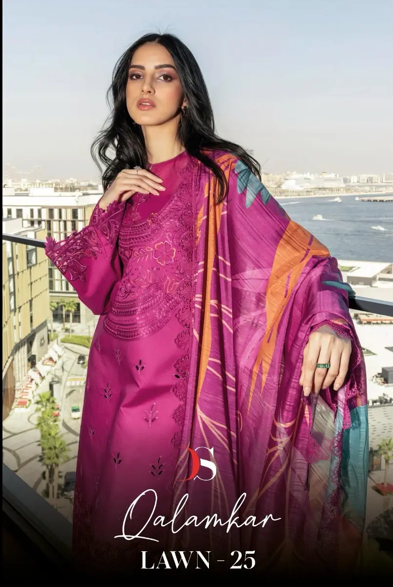DEEPSY SUITS Qalamkar Lawn 25 with open images