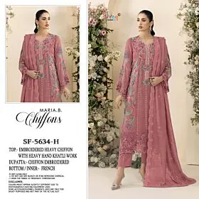 Shree Fabs SF-5634-H rose embroidered chiffon suit model views