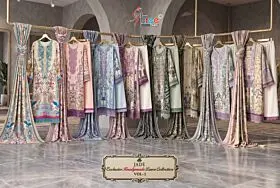 Shree Fabs Jade Vol 1 branded cover showing eight ready-made cotton suits and malmal dupattas