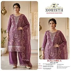 Zorista 11002-A mauve ready-made currency silk palazzo suit