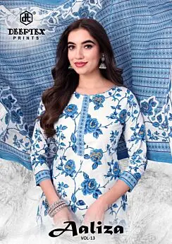 Deeptex Prints Aaliza Vol 13 ten-design cotton suit catalogue cover
