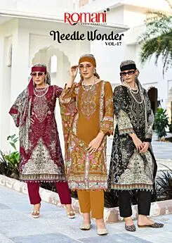 Romani Needle Wonder Vol 17 catalogue cover with maroon, mustard and black looks