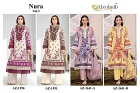ALZOHAIB NURA VOL 2 COTTON DUPATTA WITH OPEN IMAGES
