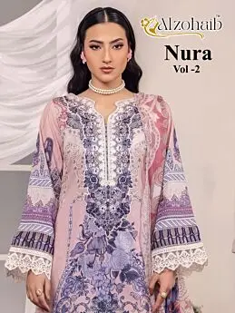 ALZOHAIB NURA VOL 2 CHIFFON DUPATTA WITH OPEN IMAGES