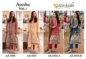 ALZOHAIB AYESHA VOL 1 COTTON DUPATTA WITH OPEN IMAGES