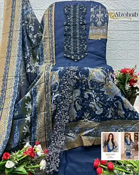 ALZOHAIB DNO 1458 TO 1461 COTTON DUPATTA WITH OPEN IMAGES