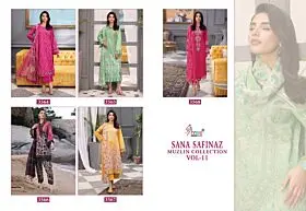 Shree fabs SANA SAFINAZ MUZLIN COLLECTION vol 11 Cotton Dupatta with open images