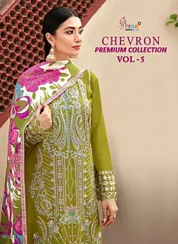 SHREE FABS CHEVRON PREMIUM COLLECTION vol 5 Chiffon Dupatta with open images