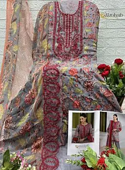 ALZOHAIB ZOYA VOL 1 CHIFFON DUPATTA WITH OPEN IMAGES