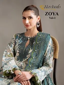 ALZOHAIB ZOYA VOL 1 COTTON DUPATTA WITH OPEN IAGES