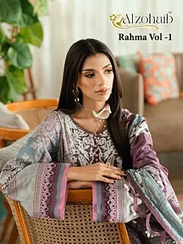 ALZOHAIB RAHMA VOL 1 CHIFFON DUPATTA WITH OPEN IMAGES