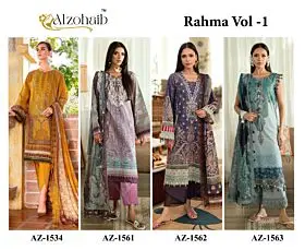 ALZOHAIB RAHMA VOL 1 CHIFFON DUPATTA WITH OPEN IMAGES